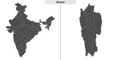 mapa estado de India vector