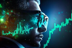 Abstract artificial intelligence business analysis chart, photo