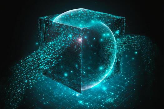 Digital cloud computing technology concept. photo