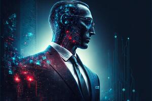Abstract artificial intelligence business analysis chart, photo