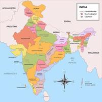 mapa de la india vector