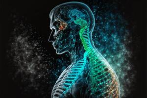 Body scanning with biotechnology concept. photo