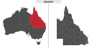 mapa estado de Australia vector