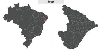 mapa estado de Brasil vector