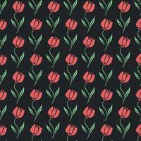 Seamless floral pattern. Doodle background with flowers. Spring pattern vector