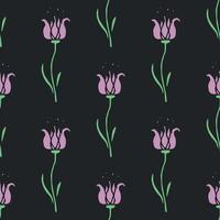 Seamless floral pattern. Doodle background with flowers. Spring pattern vector