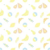 Seamless pattern with food icons. doodle food pattern. Food background vector