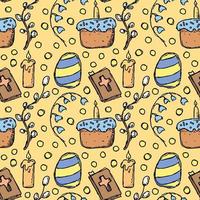 Easter pattern. Seamless pattern with easter icons. Easter background vector