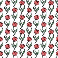 Seamless floral pattern. Doodle background with flowers. Spring pattern vector