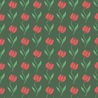 Seamless floral pattern. Doodle background with flowers. Spring pattern vector
