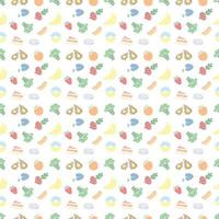 Seamless pattern with food icons. doodle food pattern. Food background vector