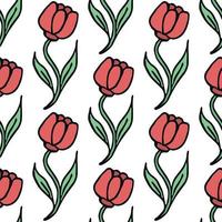 Seamless floral pattern. Doodle background with flowers. Spring pattern vector