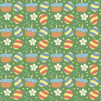 Easter pattern. Seamless pattern with easter icons. Easter background vector