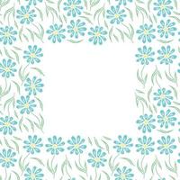 Seamless floral frame. Doodle background with flowers. Spring pattern vector