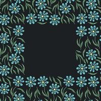 Seamless floral frame. Doodle background with flowers. Spring pattern vector