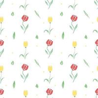 Seamless floral pattern. Doodle background with flowers. Spring pattern vector
