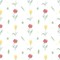 Seamless floral pattern. Doodle background with flowers. Spring pattern vector