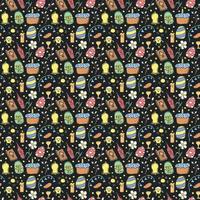 Easter pattern. Seamless pattern with easter icons. Easter background vector