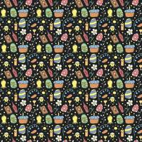 Easter pattern. Seamless pattern with easter icons. Easter background vector