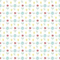 Seamless floral pattern. Doodle background with flowers. Spring pattern vector