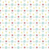 Seamless floral pattern. Doodle background with flowers. Spring pattern vector