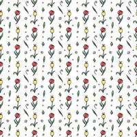 Seamless floral pattern. Doodle background with flowers. Spring pattern vector