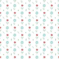 Seamless floral pattern. Doodle background with flowers. Spring pattern vector