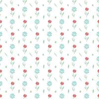 Seamless floral pattern. Doodle background with flowers. Spring pattern vector