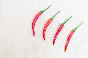 fresh red hot chilli peppers with spicy on the wooden photo