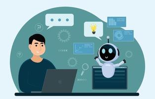 Smart Chatbot Concept in AI Technology vector