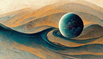 a picture of a melting earth in the water, global warming. photo