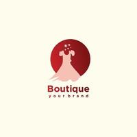 Boutique logo design for dress with unique concept vector