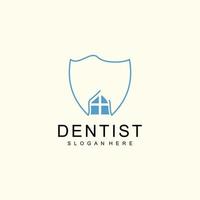 Dental clinic logo design with simple design for business vector