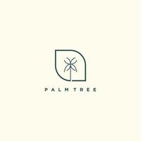 Palm tree logo design with unique concept vector