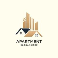 Real estate logo design with unique and new concept property and home vector