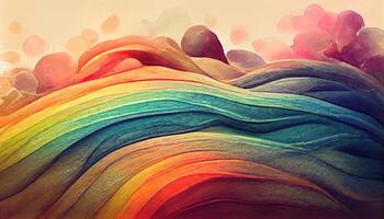 Watercolor rainbow effect background. photo