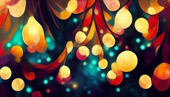 Awesome Abstract christmas wallpaper with magical fairy lights. photo