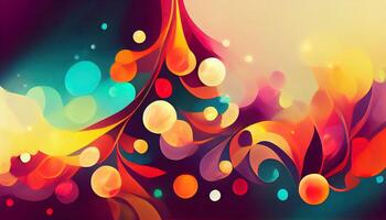 Colorful abstract christmas background header wallpaper illustration, Detailed. Generative Ai photo