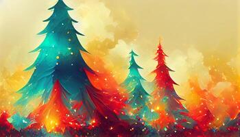 Abstract christmas tree background header wallpaper illustration. photo