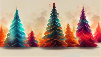 resumen fantasía festivo Navidad árbol antecedentes encabezamiento fondo de pantalla antecedentes 3d ilustración. generativo ai foto