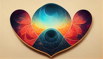 Shiny decorative heart beautiful valentine day background. photo