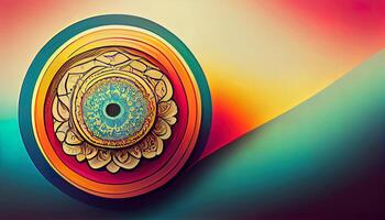 Mandala enlightenment concept illustration for spirituality. Generative Ai photo