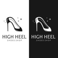 Women's Shoes with High Heels Logo Template vector