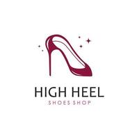 Women's Shoes with High Heels Logo Template vector