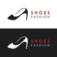 Women's Shoes with High Heels Logo Template vector