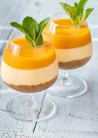 Mango cheesecake glasses photo