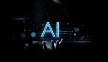 concepto de personas tecnología ai o inteligencia artificial antecedentes. empresario con ai aprendizaje y artificial inteligencia. tecnología ai artificial inteligencia foto