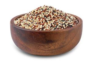 mix seeds quinoa in bowl isolated on white background with clipping path photo