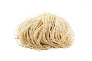 raw ramen noodle isolated on white background. fresh egg ramen noodles isolated on white background. Japanese food ramen noodles isolated on white background photo