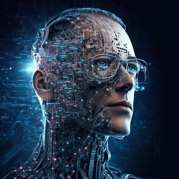 resumen artificial inteligencia empresario y humanoide robot concepto, generativo ai foto